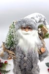 45 Cm Lüx Noel Baba Büyük Boy Gümüş Kürklü Ağaç Ve Bohçalı Ayakta Durabilen Yeni Yıl Yılbaşı Süsü