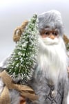 45 Cm Lüx Noel Baba Büyük Boy Gümüş Kürklü Ağaç Ve Bohçalı Ayakta Durabilen Yeni Yıl Yılbaşı Süsü