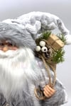 45 Cm Lüx Noel Baba Büyük Boy Gümüş Kürklü Ağaç Ve Bohçalı Ayakta Durabilen Yeni Yıl Yılbaşı Süsü