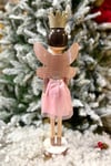 55 Cm Melek Peri Kız Fındıkkıran Pembe Rose Gold Renkli Yıldız Asalı Simli Yılbaşı Yeni Yıl Dekoru