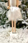 55 Cm Taçlı Melek Fındıkkıran Beyaz Renkli Yıldız Asalı Nutcracker Simli Yılbaşı Yeni Yıl Dekoru