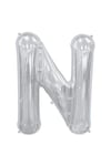 75 Cm Gümüş Orta Boy Gri Folyo Balon 34 Inç Silver N Harfi