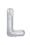 75 cm Gümüş Orta Boy Gri Folyo Balon 34 Inç Silver L Harfi