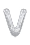 75 Cm Gümüş Orta Boy Gri Folyo Balon 34 Inç Silver V Harfi