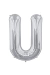 75 Cm Gümüş Orta Boy Gri Folyo Balon 34 Inç Silver U Harfi