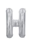 75 Cm Gümüş Orta Boy Gri Folyo Balon 34 Inç Silver H Harfi