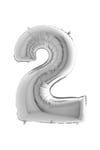 75 Cm Gümüş Orta Boy Gri Folyo Balon 34 Inç Silver 2 Rakamı