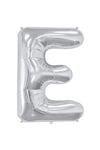 75 Cm Gümüş Orta Boy Gri Folyo Balon 34 Inç Silver E Harfi