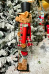 80 Cm Fındıkkıran Teddy Bear Ayıcık Peluş Kurşun Asker El Yapımı Yılbaşı Süsü Dekoru Baltalı