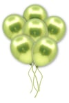 Açık Yeşil Renkli Krom Balon 10 Adet 30cm Çok Parlak Canlı Parti Safari Hayvanları Doğum Günü Balonu