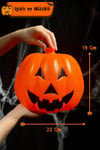 Balkabağı 23x19 Cm Işıklı Müzikli Sese Ve Dokunmaya Duyarlı Halloween Dekoru Cadılar Bayramı Süsü