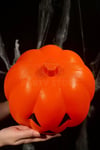 Balkabağı 23x19 Cm Işıklı Müzikli Sese Ve Dokunmaya Duyarlı Halloween Dekoru Cadılar Bayramı Süsü