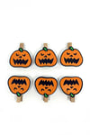 Balkabağı Mandal Turuncu Siyah Renkli Halloween Partisi Cadılar Bayramı Ahşap Mandalı 6 Adet 4.5 Cm
