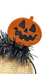Balkabağı Taç Turuncu Renkli Simli Eva Halloween Partisi Cadılar Bayramı Tacı Siyah Sim Detaylı