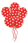 Beyaz Kalp Baskılı Kırmızı Balon 10 Adet 30 Cm Kara Kalem Çizim Tipi Baskı Sevgililer Günü Romantik