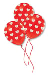 Beyaz Kalp Baskılı Kırmızı Balon 10 Adet 30 Cm Kara Kalem Çizim Tipi Baskı Sevgililer Günü Romantik