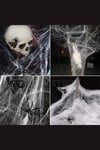 Beyaz Örümcek Ağı Ve Küçük Örümcek Seti Yapay 20 gr Halloween Cadılar Bayramı Partisi Ağ Dekor Süs