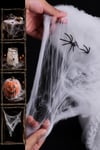 Beyaz Örümcek Ağı Ve Küçük Örümcek Seti Yapay 20 gr Halloween Cadılar Bayramı Partisi Ağ Dekor Süs