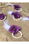 Bride To Be 10 Adet Nedime Gelin Bilekliği Tüy Ve Inci Detaylı Mor Renkli Bekarlığa Veda Partisi