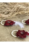 Bride To Be 10 Adet Nedime Gelin Bilekliği Tüy Ve Inci Detaylı Bordo Renkli Bekarlığa Veda Partisi