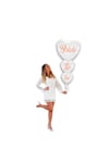 Bride To Be 3lü Folyo Balon Seti Beyaz Üstüne Rose Gold Renk Birleşik Kalpler 100 Cm Bekarlığa Veda