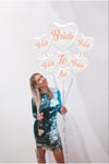 Bride To Be 5 Parça 7 Balon Folyo Kalp Set Beyaz Üstüne Rose Gold Renk 100 Cm Bekarlığa Veda Partisi