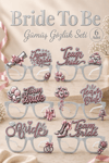 Bride To Be Gümüş 6'lı Gözlük Seti Team Bride Yazılı Bekarlığa Veda Gelin Partisi Fotoğraf Aksesuarı