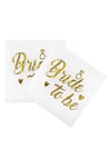 Bride To Be Peçete Gold Yaldızlı Beyaz 16lı Altın Varaklı Bekarlığa Veda Partisi Süsleri Malzemeleri