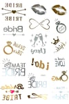 Bride To Be Team Bride 17 Adet Karışık Modelli Renkli Geçici Parlak Dövme Bekarlığa Veda Partisi