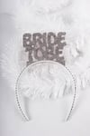 Bride To Be Temalı Simli Eva Taç Gümüş Renk Gri Esnek Yapılı Bekarlığa Veda Partisi Konsepti Tacı