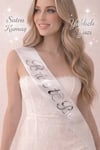Bride To Be Yazılı Beyaz Üstüne Gümüş Gri Yaldızlı Kuşak Bekarlığa Veda Partisi Konsepti Kuşağı