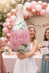 Bride To Be Yazılı Şişe Şekilli 85x35 Cm Folyo Balon Dev Bekarlığa Veda Partisi Çiçekli Balonu