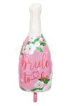 Bride To Be Yazılı Şişe Şekilli 85x35 Cm Folyo Balon Dev Bekarlığa Veda Partisi Çiçekli Balonu