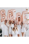 Bride Yazılı 85 Cm Folyo Balon Konsepti Rose Gold Renkli Bekarlığa Veda Partisi Büyük Balon Seti