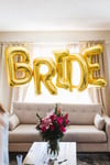 Bride Yazılı Büyük Boy Her Harf 100 Cm Folyo Balon Gold Renkli Altın Sarısı Bekarlığa Veda Partisi