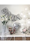 Bride Yazılı Folyo Balon Konsept Gümüş Renkli Gri Bekarlığa Veda Partisi Temalı Büyük Balon