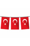 Büyük Boy Türk Bayrağı Baskılı İpe Dizili İpli Kağıt Ay Yıldız Bayrak 11x19 Cm 25 Li Milli Süsleri