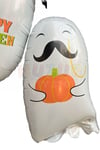Cadılar Bayramı Folyo Balon 100x95 Cm 3 Lü Hayaletler Beyaz Siyah Renkli Happy Halloween Baskılı Süs