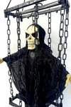Çılgınca Titreyen Siyah Kafatası Cadı 50x23 Cm Işıklı Sesli Sese Duyarlı Cadılar Bayramı Halloween