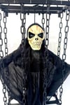 Çılgınca Titreyen Siyah Kafatası Cadı 50x23 Cm Işıklı Sesli Sese Duyarlı Cadılar Bayramı Halloween