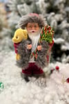 Dans Eden Müzikli Işıklı Noel Baba 30 Cm Kırmızı Kıyafetli Ayıcık Torba Detay Yılbaşı Yeni Yıl Dekor