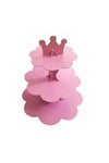 Düz Pembe Kek Standı Karton Cup Cake Muffin Standı 3 Katlı Piramit Kurabiye Kulesi Konsept Renk