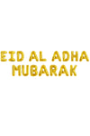 Eid Al Adha Mubarak Yazılı Gold Renkli Folyo Balon Altın Sarısı Kurban Bayramı Temalı Din Islam Süs