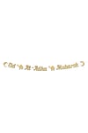 Eid Al - Adha Mubarak Yazılı Kaligrafi Banner Gold Altın Renkli 230x20 Cm Kurban Bayramı Asılan Süs