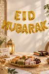 Eid Mubarak Folyo Balon Gold Ramazan Bayramı Temalı Dini Duvar Dekoru Bayram Parti Süslemesi Seti