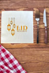 Eid Mubarak Yazılı Gold Yaldızlı Peçete 16lı 16x16 Cm Altın Varaklı Ramazan Bayram Temalı Dini Süsü