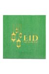 Eid Mubarak Yeşil Gold Yaldızlı Peçete 16 Adet 16x16 Cm Altın Varaklı Ramazan Bayramı Dini Süsü
