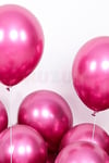 Fuşya Renkli Krom Balon 10 Adet 30 Cm Koyu Pembe Inanılmaz Parlak Rengi Canlı Doğum Günü Partisi