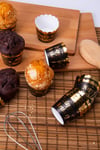 Gold Altın Yaldızlı Siyah 12li Kek Kalıbı Happy Birthday Yazılı Fırında Dağılmayan 6.5x5 Cm Muffin