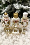 Gold Fındıkkıran 3lü Set 15 Cm Mızrak Davul Tüfekli Kurşun Asker Nutcracker Yılbaşı Yeni Yıl Dekor